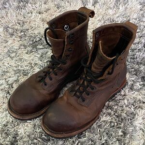 Origin Men’s Leather 8” Steel Toe Work Boots Whiskey Color Standard Lug 9.5D